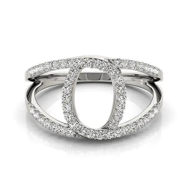14k white gold diamond loop-style dual-band ring with pavé diamonds by Bids.com on Tampa Home & Garden Store