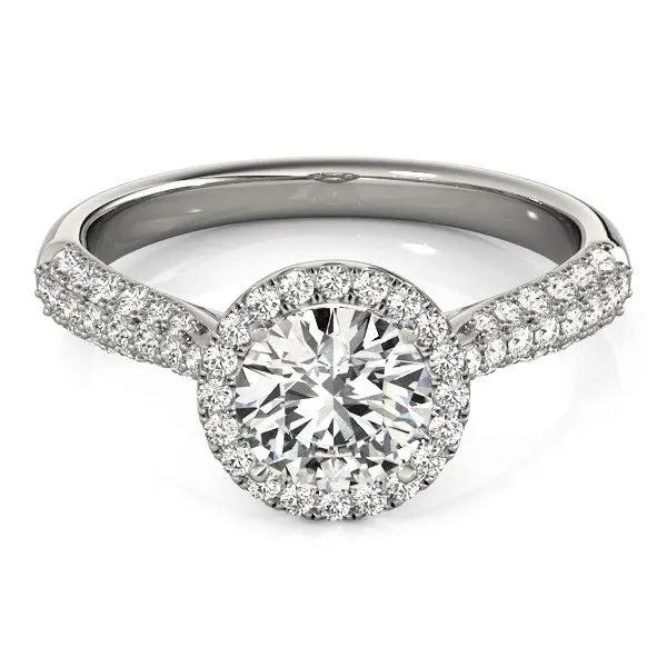 14k white gold halo diamond engagement ring with pave band, 1 1/3 cttw, by Bids.com on Tampa Home & Garden Store