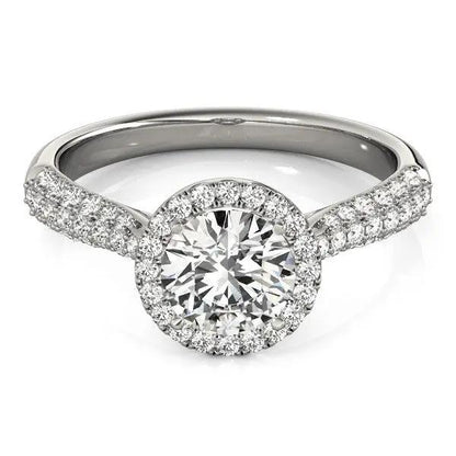 14k white gold halo diamond engagement ring with pave band, 1 1/3 cttw, by Bids.com on Tampa Home & Garden Store