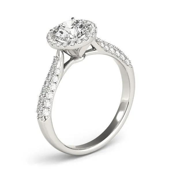 14k white gold halo diamond engagement ring with pave band 1 1/3 cttw by Bids.com on Tampa Home & Garden Store