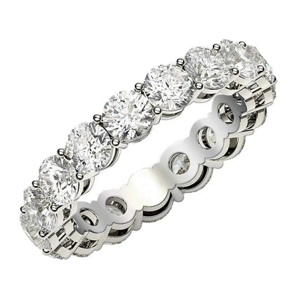 Round Cut Lab Grown Diamond Eternity Ring in 14k White Gold, five stones, 3 cttw FG/VS2 on Tampa Home & Garden Store