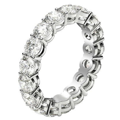 Round cut lab-grown diamond eternity ring in 14k white gold, 3 cttw FG/VS2 on Tampa Home & Garden Store