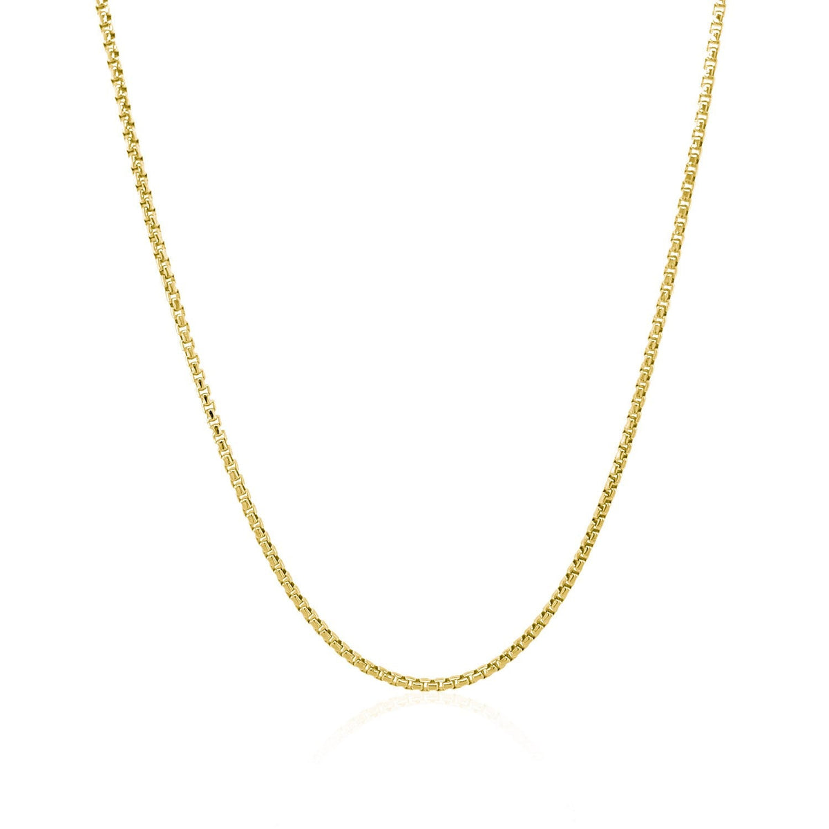 14k yellow gold round box chain necklace 1.35 mm on Tampa Home & Garden Store