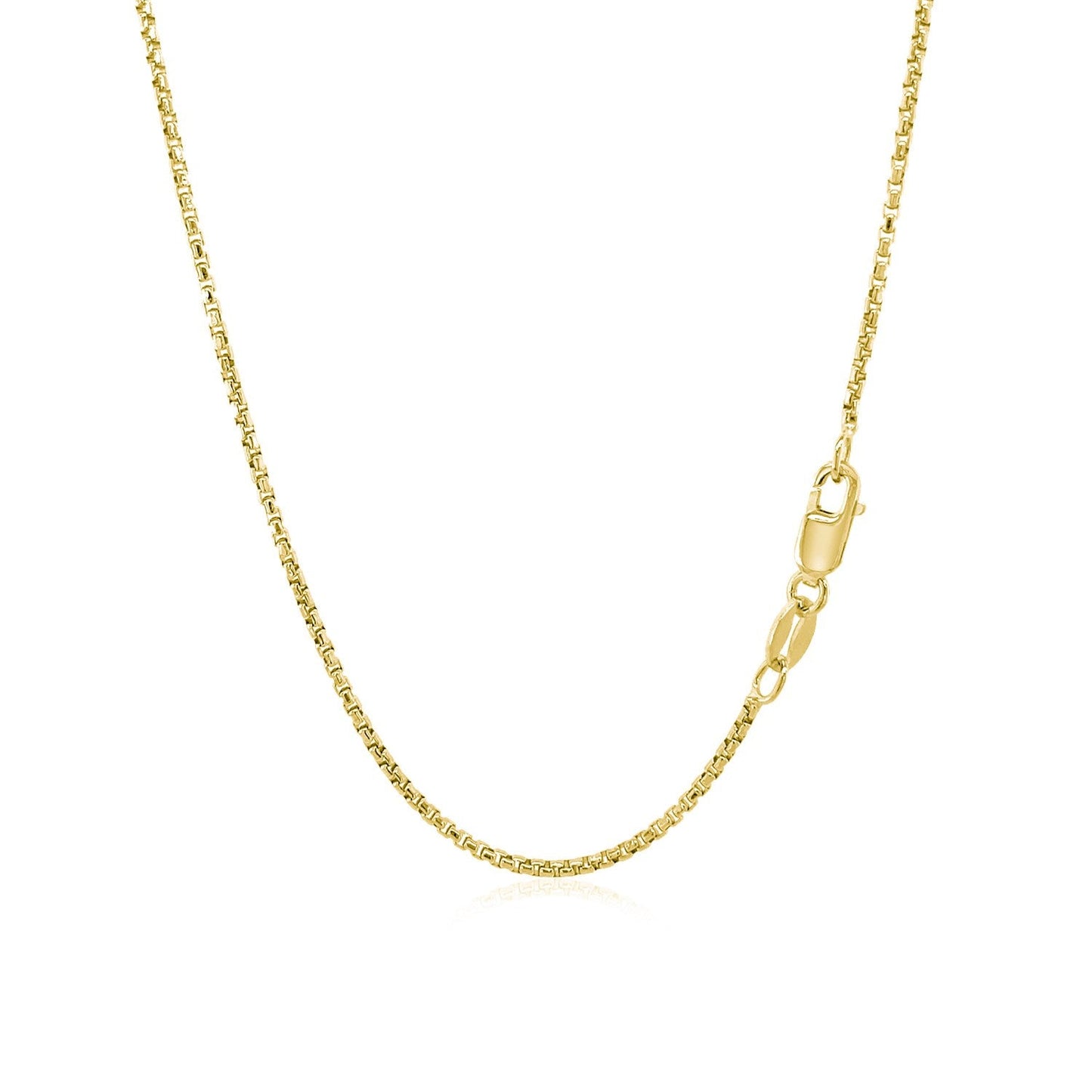 14k yellow gold round box chain necklace 1.35 mm with lobster clasp on Tampa Home & Garden Store