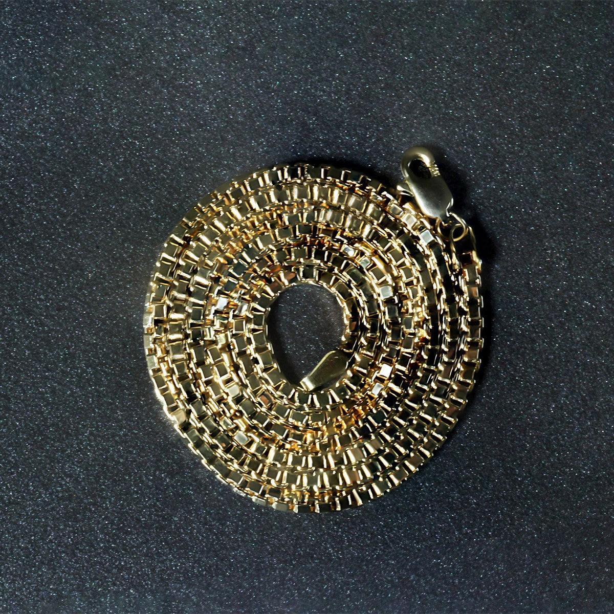 2.0mm 14k yellow gold semi solid box chain necklace coiled display by Bids.com on Tampa Home & Garden Store