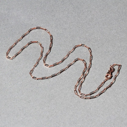 Bids.com 14K rose gold paperclip chain necklace 1.5mm, rose gold finish, two chains on Tampa Home & Garden Store