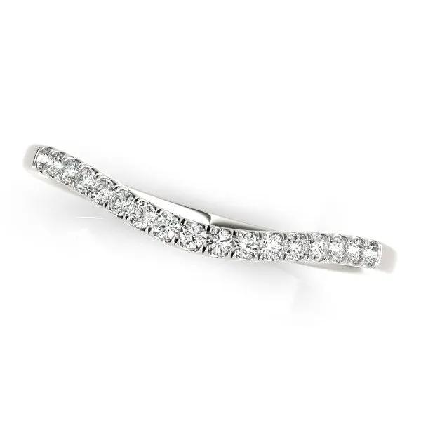 14k white gold soft curved diamond wedding band 1/8 cttw Bids.com on Tampa Home & Garden Store