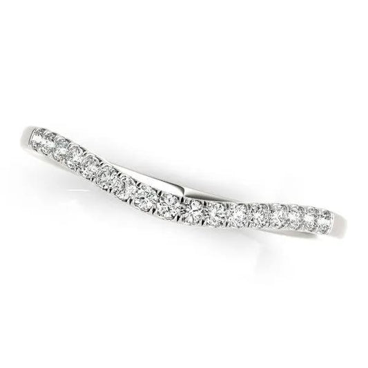 14k white gold soft curved diamond wedding band 1/8 cttw Bids.com on Tampa Home & Garden Store