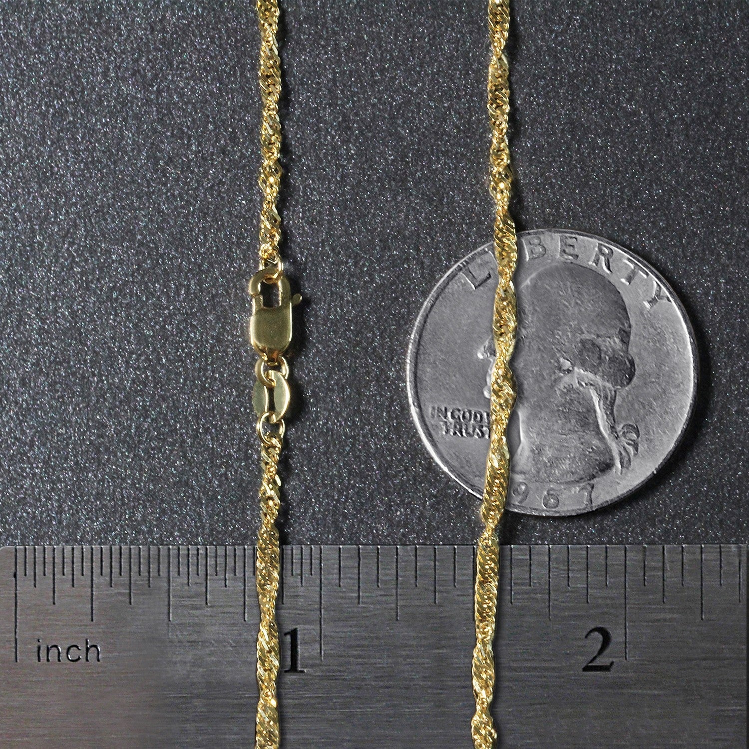 14k yellow gold Singapore chain necklace 1.7mm with lobster clasp by Bids.com on Tampa Home & Garden Store