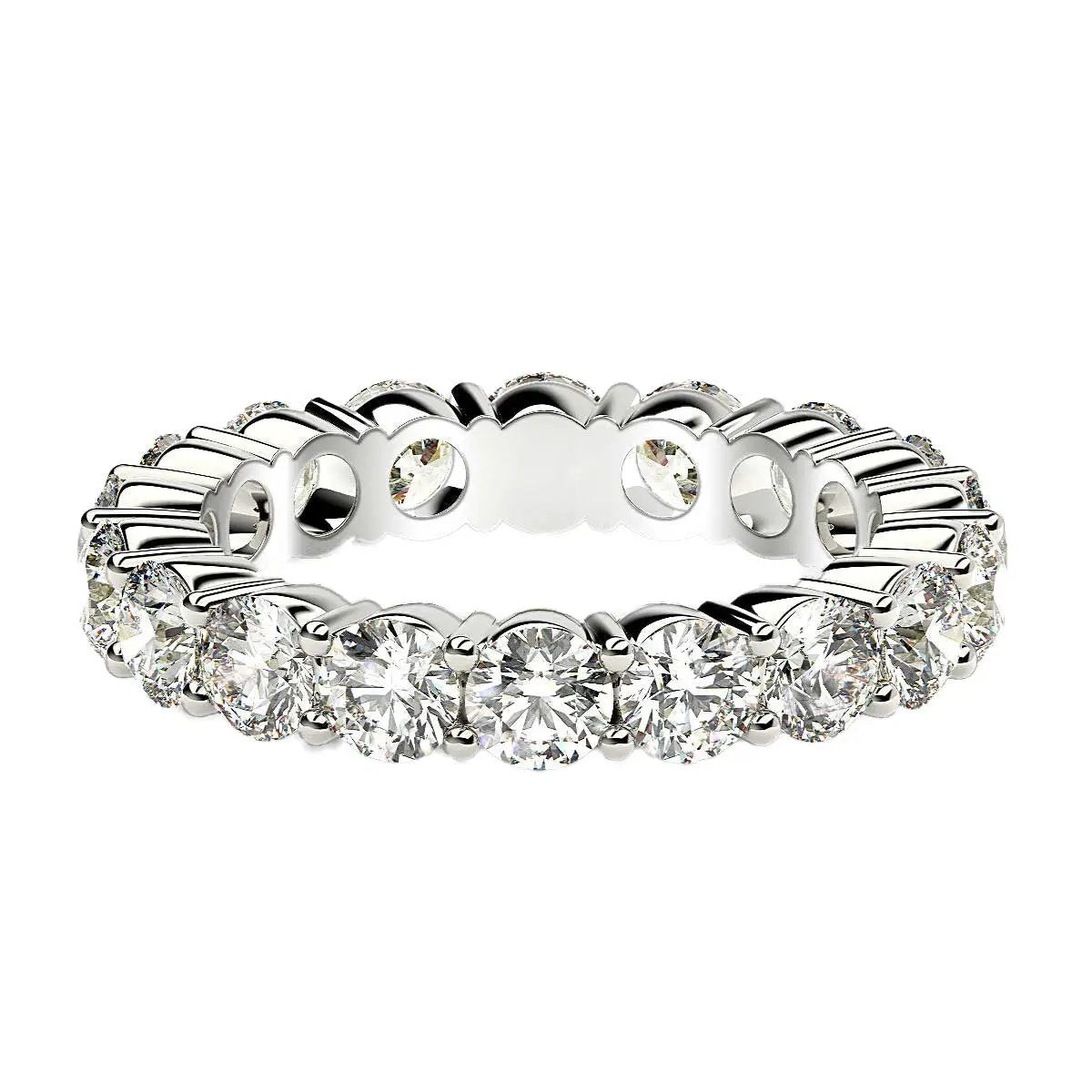 Round cut lab-grown diamond eternity ring in 14k white gold, 2 cttw FG/VS2 by Bids.com on Tampa Home & Garden Store