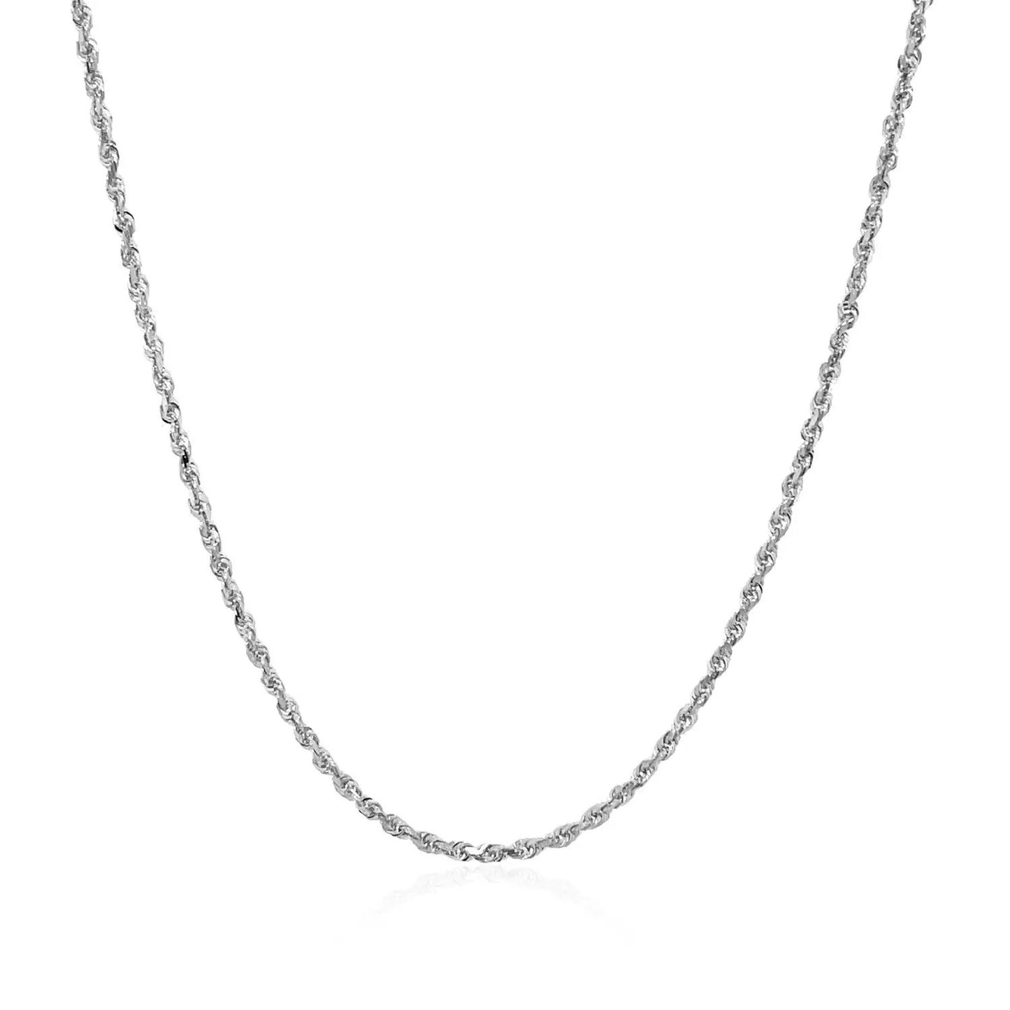10k White Gold Diamond-Cut Rope Chain Necklace 1.4mm by Bids.com on Tampa Home & Garden Store