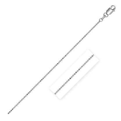 Two 1.0mm 14k white gold diamond-cut bead chain necklaces with lobster clasps on Tampa Home & Garden Store