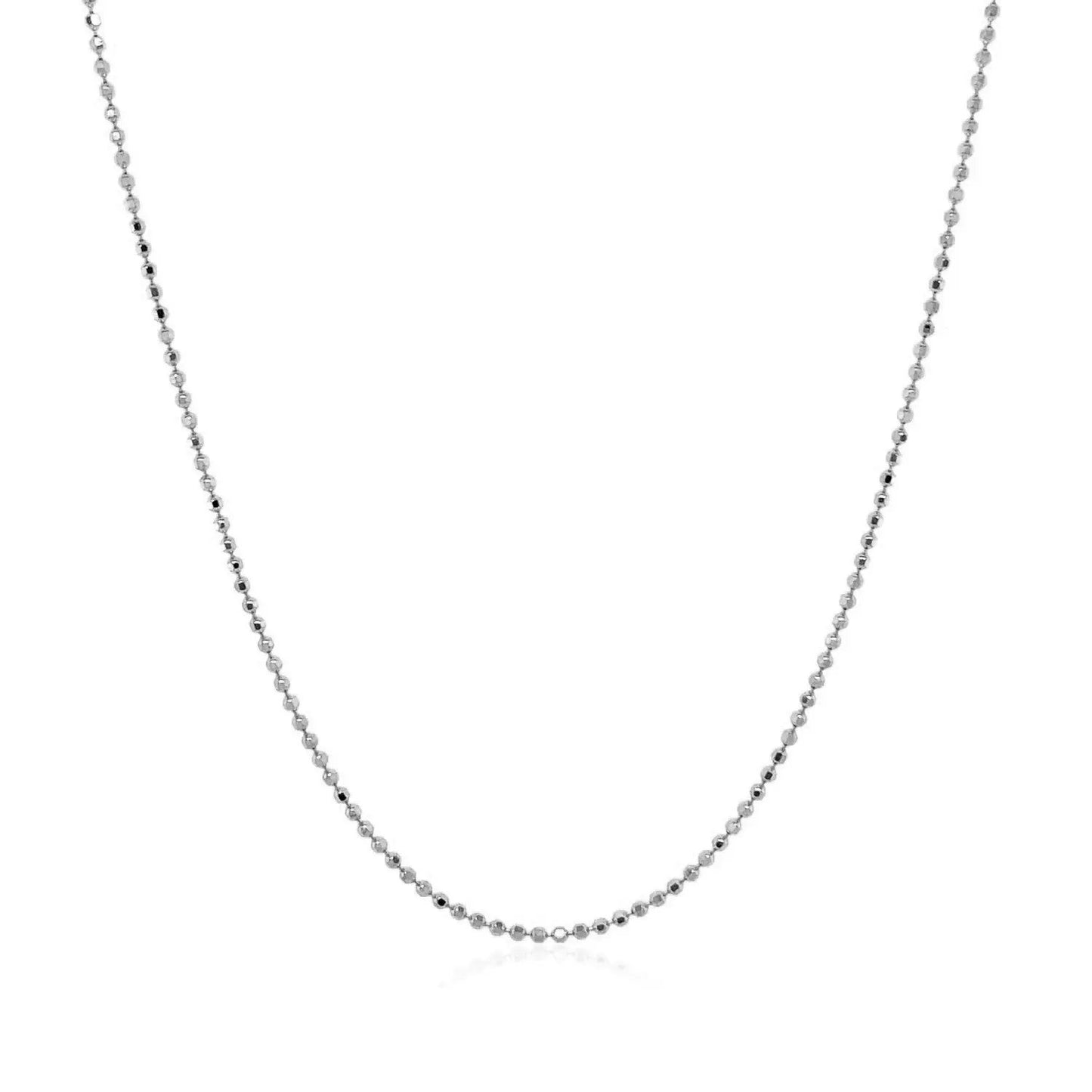 14k white gold diamond-cut bead chain necklace 1.0mm, Bids.com on Tampa Home & Garden Store