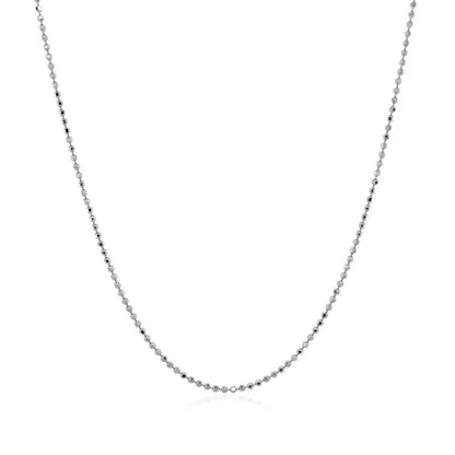 14k white gold diamond-cut bead chain necklace 1.0mm, Bids.com on Tampa Home & Garden Store