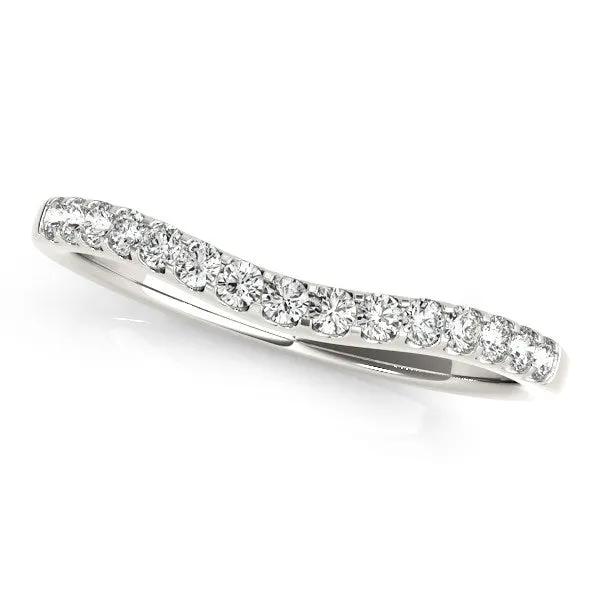 Ring: 14k white gold curvy pave diamond wedding band 1/4 cttw, with a continuous sparkle on Tampa Home & Garden Store