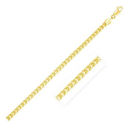 Franco chain necklace 2.7mm, 14k yellow gold, diamond-cut round links, Bids.com on Tampa Home & Garden Store