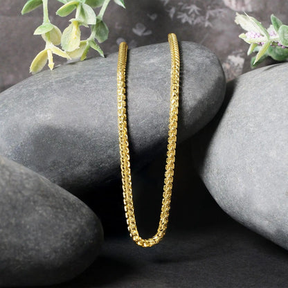 Franco chain necklace 14k yellow gold, 2.7mm, diamond-cut link on Tampa Home & Garden Store