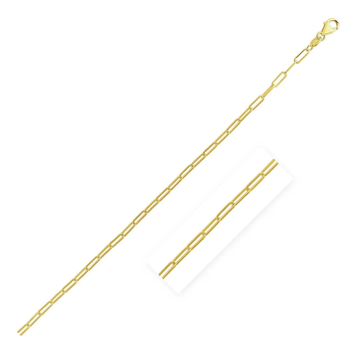 14K yellow gold delicate paperclip chain necklace 2.1mm Bids.com on Tampa Home & Garden Store