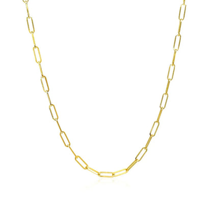 14K yellow gold delicate paperclip chain necklace 2.1mm by Bids.com on Tampa Home & Garden Store