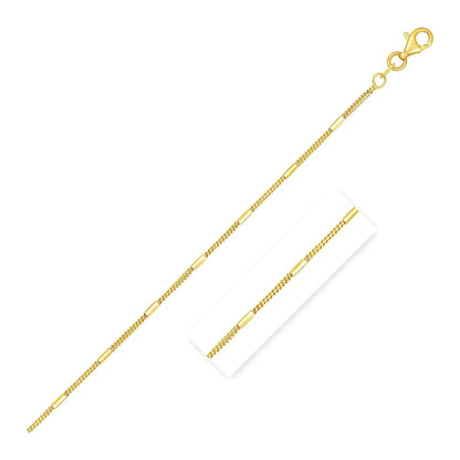 Diamond-cut bar-link necklace in 14k yellow gold, 1.3mm chain with lobster clasp on Tampa Home & Garden Store