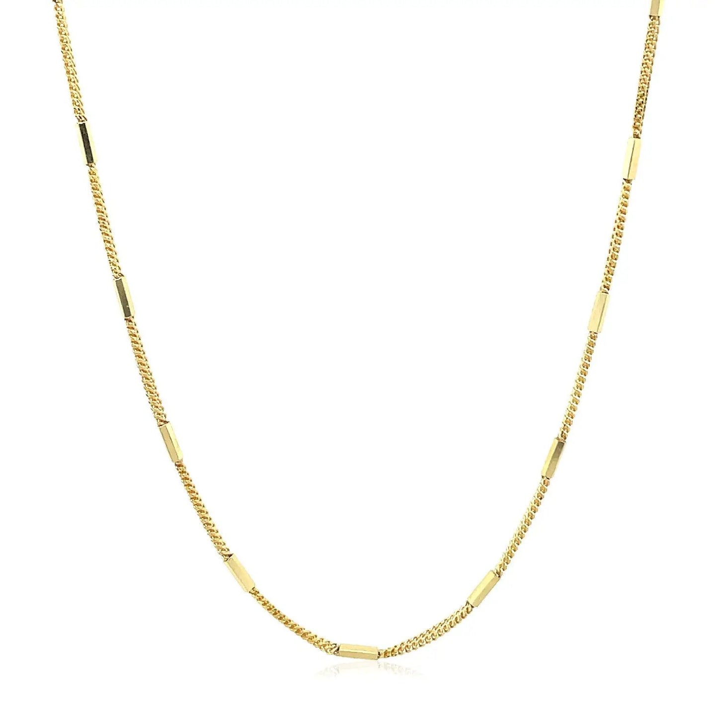 Diamond-cut bar-link necklace 14k yellow gold 1.3mm by Bids.com on Tampa Home & Garden Store
