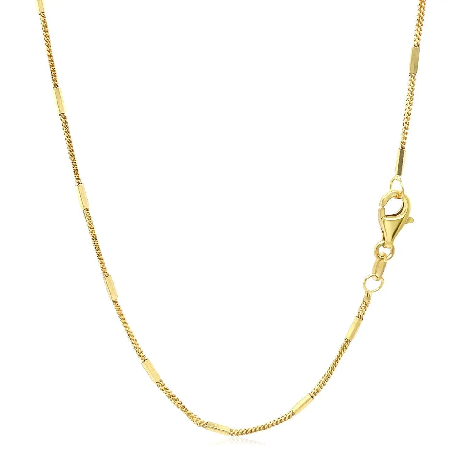 Diamond cut bar link pendant chain necklace 14k yellow gold 1.3mm by Bids.com with lobster clasp on Tampa Home & Garden Store