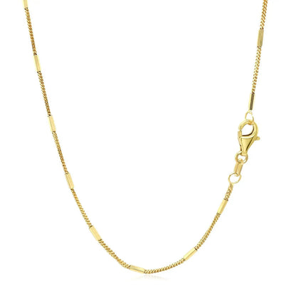 Diamond cut bar link pendant chain necklace 14k yellow gold 1.3mm by Bids.com with lobster clasp on Tampa Home & Garden Store