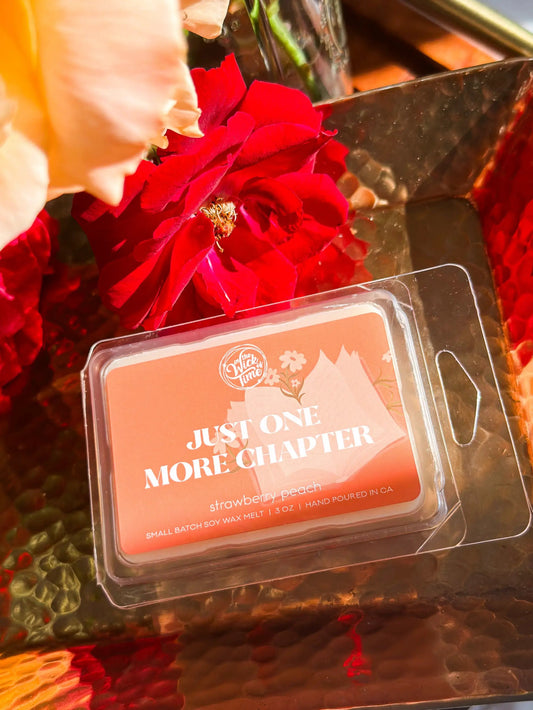Just One More Chapter Wax Melt strawberry peach by In the Wick of Time in plastic clamshell on Tampa Home & Garden Store