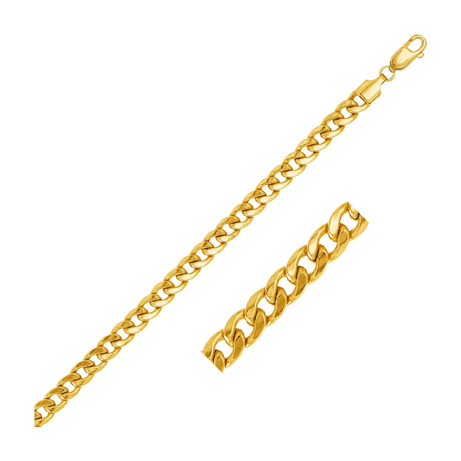 5.5mm 14k yellow gold Miami Cuban link necklace semi solid by Bids.com with lobster clasp on Tampa Home & Garden Store