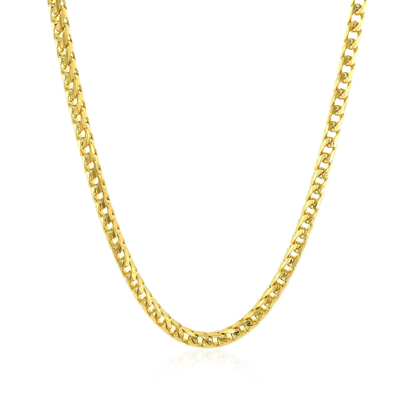 3.1mm 14k yellow solid gold diamond-cut Franco chain necklace by Bids.com on Tampa Home & Garden Store