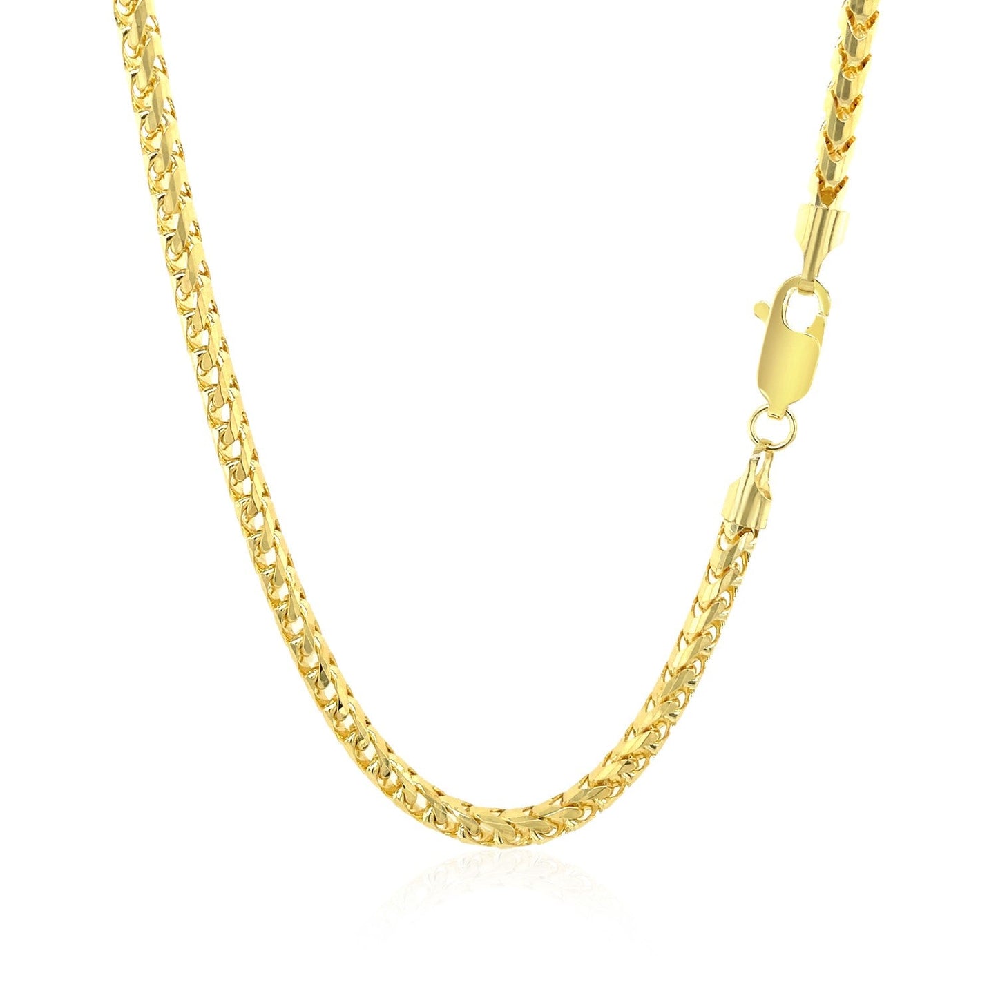14k yellow gold solid Franco chain necklace with diamond-cut round links by Bids.com on Tampa Home & Garden Store