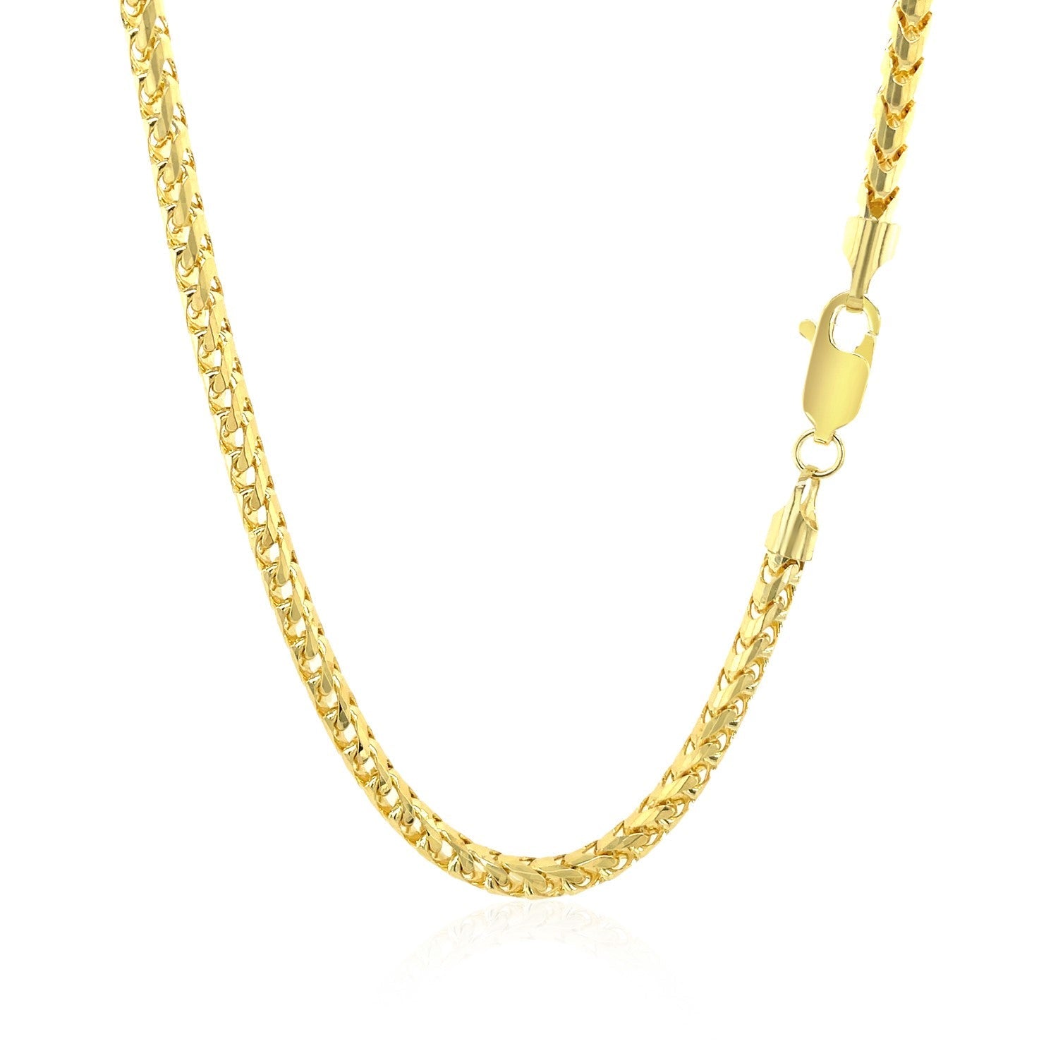 14k yellow gold solid Franco chain necklace with diamond-cut round links by Bids.com on Tampa Home & Garden Store