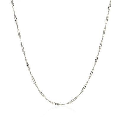 14k white gold Singapore chain necklace 1.5mm, Bids.com brand on Tampa Home & Garden Store