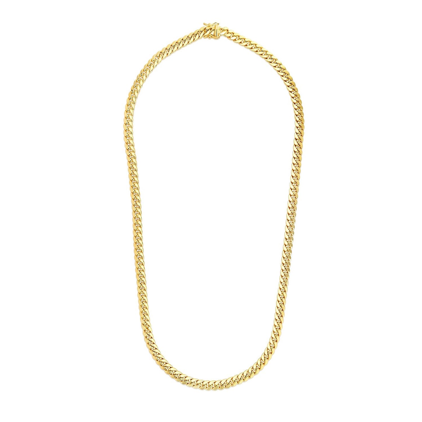 Necklace 6.9mm 14k yellow gold Miami Cuban chain, semi-solid, Bids.com on Tampa Home & Garden Store