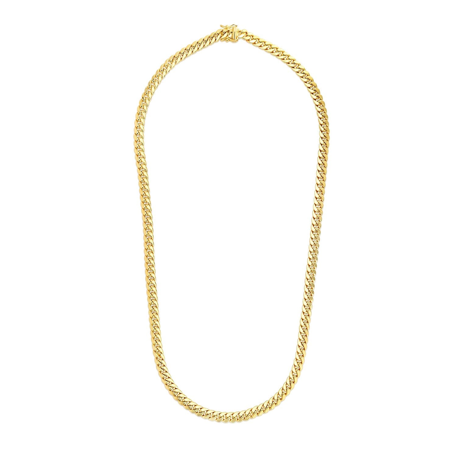 Necklace 6.9mm 14k yellow gold Miami Cuban chain, semi-solid, Bids.com on Tampa Home & Garden Store