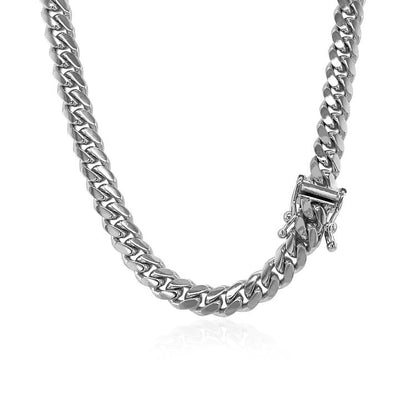 14k white gold Miami Cuban chain necklace 5mm solid links on Tampa Home & Garden Store