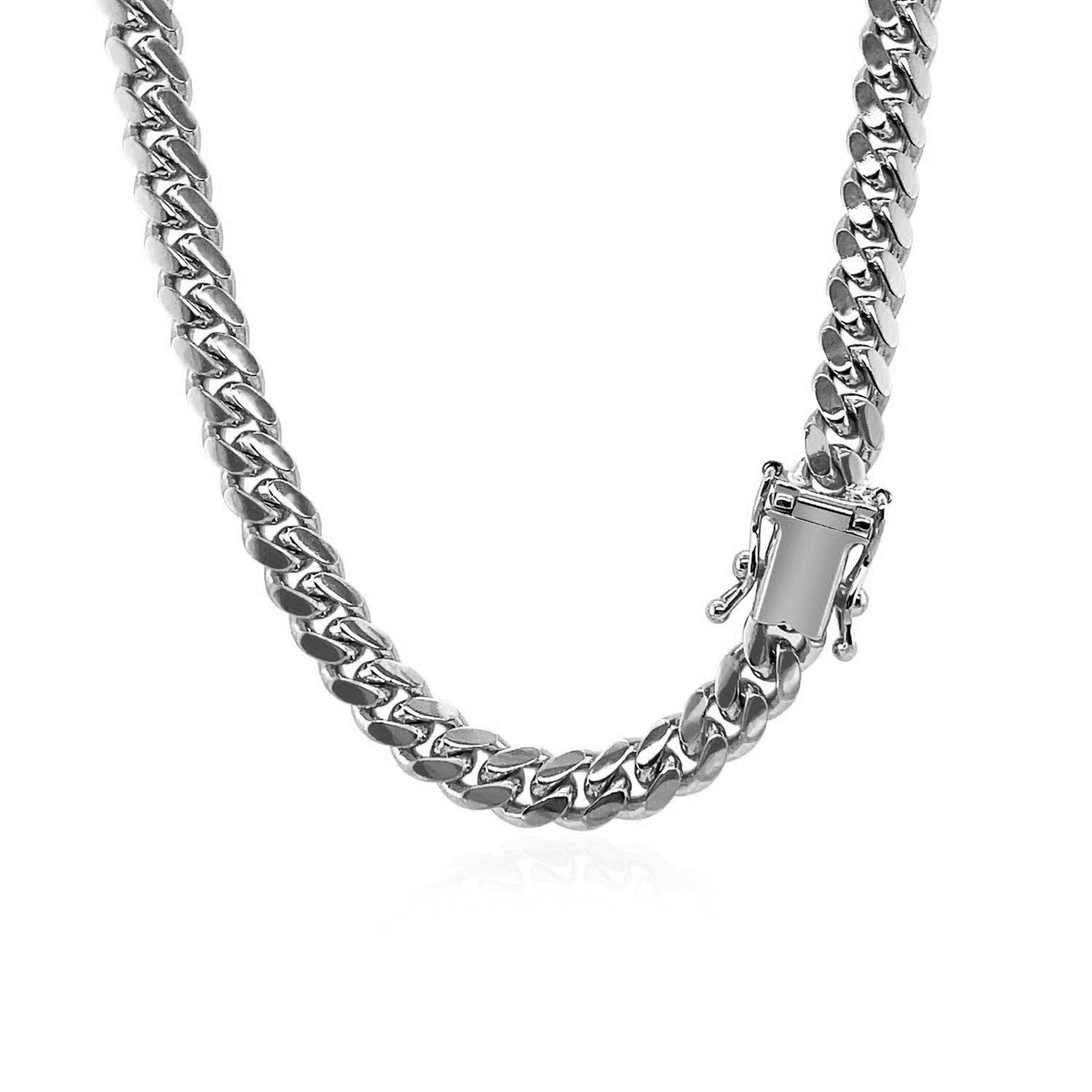 14k white gold Miami Cuban chain 5.00 mm solid with box clasp Bids.com on Tampa Home & Garden Store