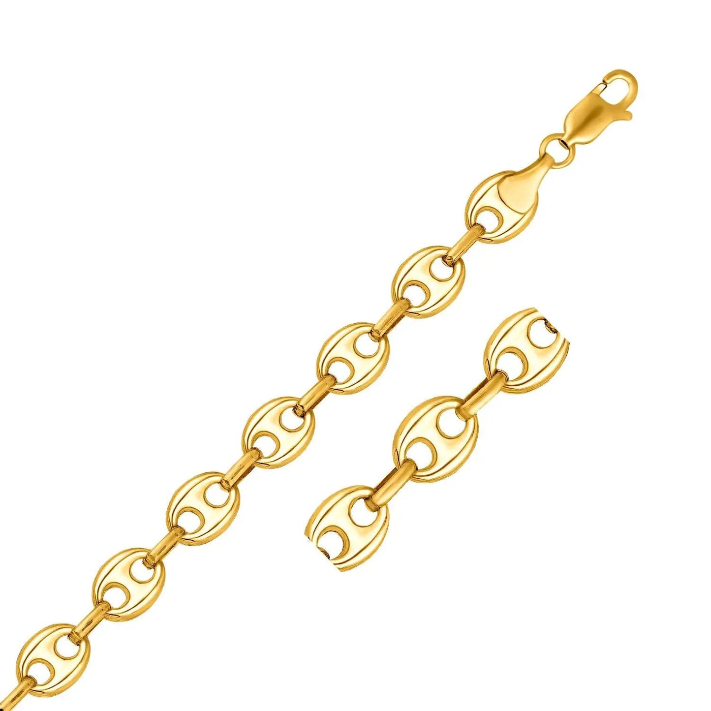 11.0mm 14k yellow gold puffed mariner link chain necklace by Bids.com hollow oval links on Tampa Home & Garden Store