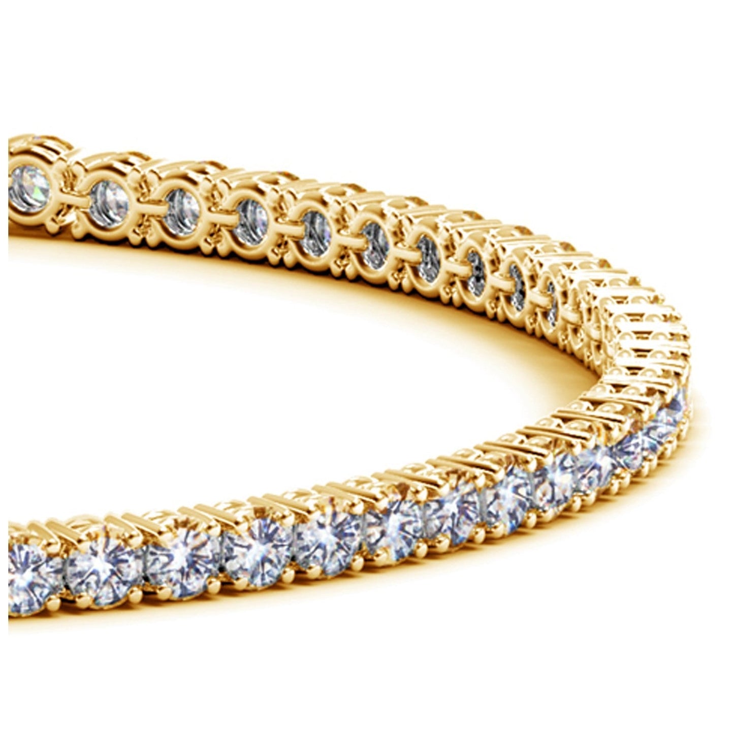 Lab Grown Round Diamond Tennis Bracelet in 14k Yellow Gold, 3 cctw F/G VS2/SI1 on Tampa Home & Garden Store