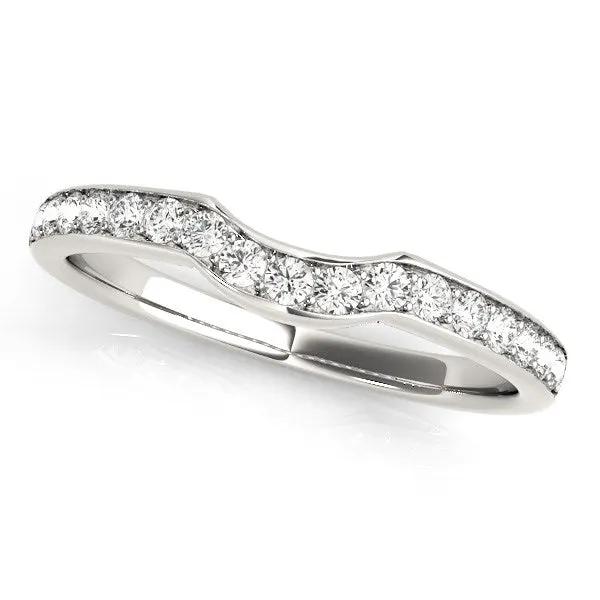 14k white gold curved style diamond wedding ring (1/4 cttw), pave diamonds, brand Bids.com on Tampa Home & Garden Store