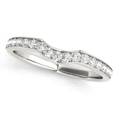 14k white gold curved style diamond wedding ring (1/4 cttw), pave diamonds, brand Bids.com on Tampa Home & Garden Store