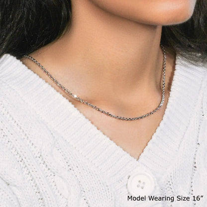 14k white gold diamond-cut cable link necklace, slim 2.60 mm chain, Bids.com on Tampa Home & Garden Store