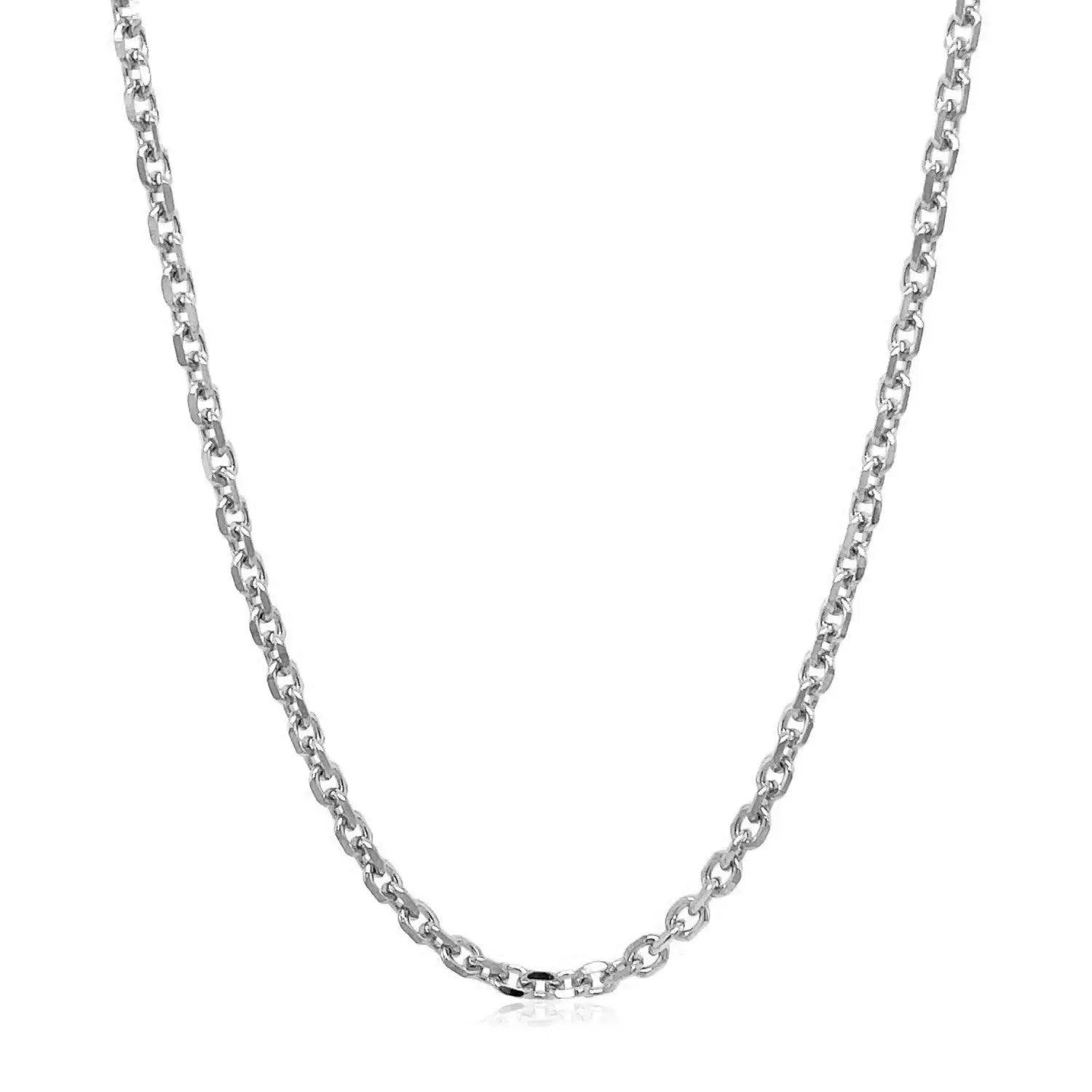 14k white gold diamond-cut cable-link chain necklace 2.60 mm width on Tampa Home & Garden Store