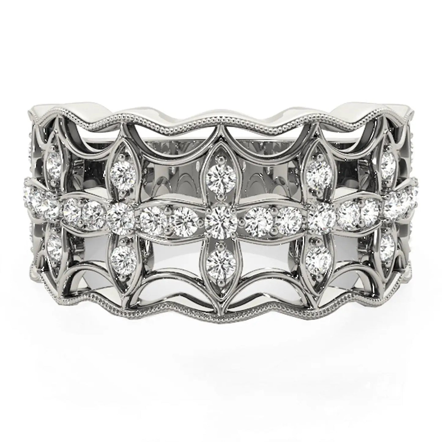Diamond four-leaf clover motif ring in 14k white gold with 1/4 cttw diamonds by Bids.com on Tampa Home & Garden Store