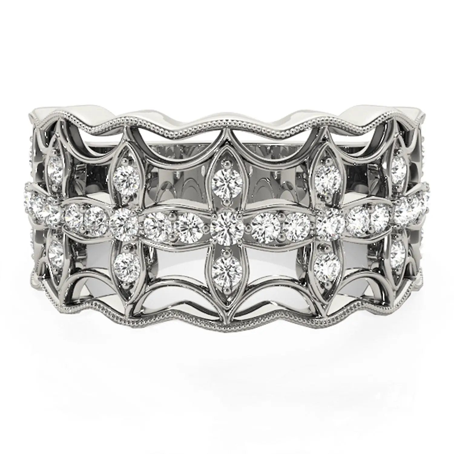 Diamond four-leaf clover motif ring in 14k white gold with 1/4 cttw diamonds by Bids.com on Tampa Home & Garden Store