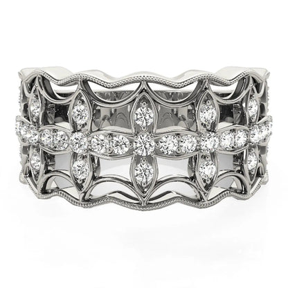 Diamond four-leaf clover motif ring in 14k white gold with 1/4 cttw diamonds by Bids.com on Tampa Home & Garden Store