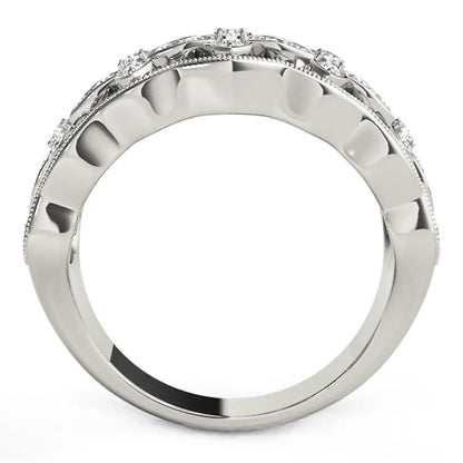 Diamond-studded four-leaf clover ring in 14k white gold with 1/4 cttw diamonds on Tampa Home & Garden Store