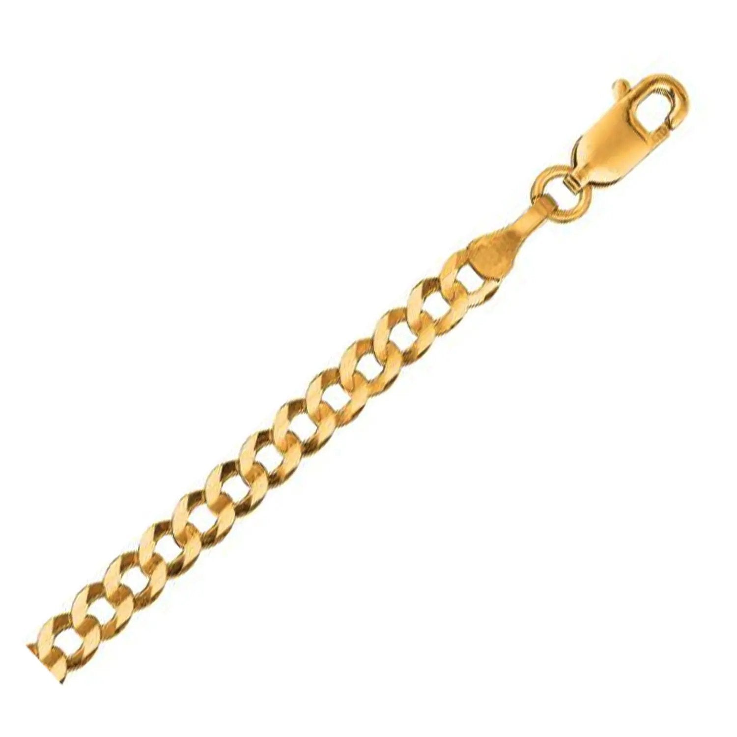 14k yellow gold solid curb chain necklace with lobster clasp, 3.20 mm on Tampa Home & Garden Store