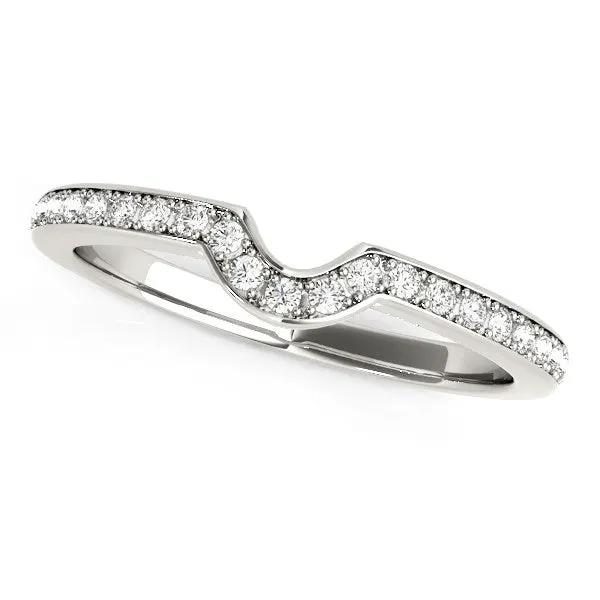 Ring 14k white gold modern curved prong-set diamond wedding band (1/8 cttw), Bids.com on Tampa Home & Garden Store