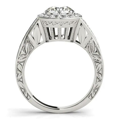 Halo Diamond Ring in 14k White Gold, halo with split shank 1 5/8 cttw by Bids.com on Tampa Home & Garden Store